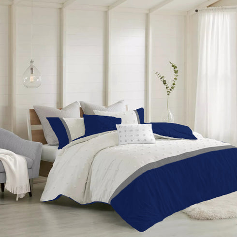 Kai Pom Pom Double Bed Microfiber Comforter With 2 Pillow Covers- Easy care-Hypoallergenic